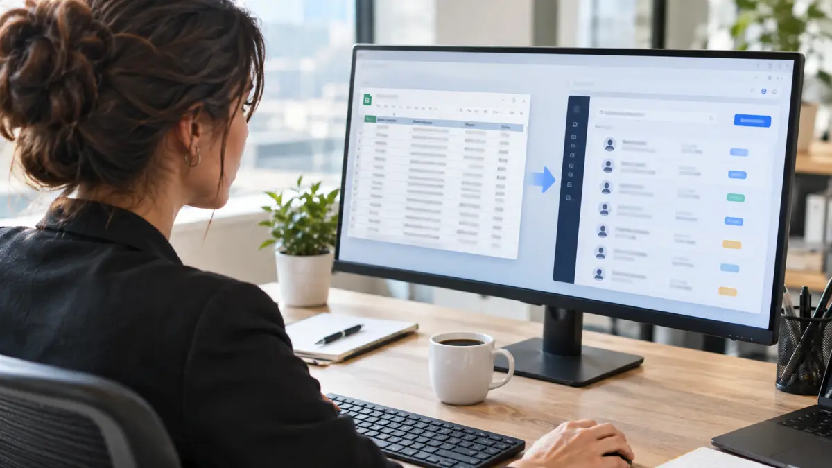 Sales operations manager importing a spreadsheet into a CRM